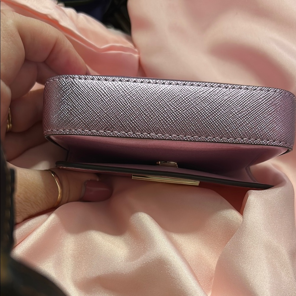 Kate Spade Kenzie Purple Metallic Micro Bag/Card Holder NWT $199 retail - Picture 5 of 11